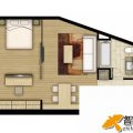 璞悦Residence 8 一居  户型图