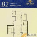 蓝天华侨城B2户型-三室两厅一卫 三居 -127㎡ 户型图