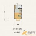 晖创国际公寓F37 一居  户型图