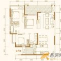 重庆华润中央公园D4户型3室2厅2卫1厨  三居 91㎡ 户型图