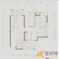 重庆华润中央公园4号楼8-28层、30-31层J1户型3室1厅1卫1厨 三居 82㎡ 户型图