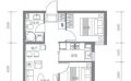 家豪圣托里尼1-3号楼C1户型2室2厅1卫1厨   64.2㎡ 户型图