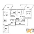 Sky Habitat（晴宇）房型BS3 2+1房  两居 98㎡ 户型图