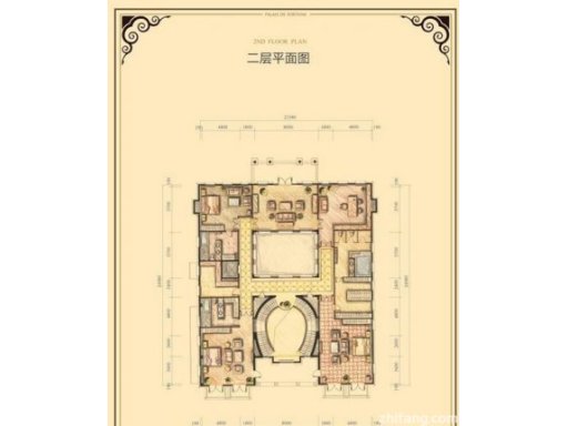 财富城堡b1-17二层平面图4室2厅4卫 