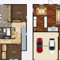 休斯顿·独栋别墅3房/4房 四居 165平使用面积㎡ 户型图