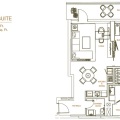 迪拜市中心朗豪酒店式公寓经典1居室户型图 一居 100㎡ 户型图