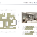 泰国芭提雅帕萨海景公寓 - The PazerThe Pazer 帕萨海景公寓 44平方米 一居 一居  户型图