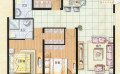 山景水岸3室2厅2卫1厨  144平米㎡ 户型图