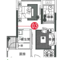 K.2荔枝湾铂金公寓70年产权 一居 40㎡ 户型图