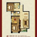 京西南高板住宅 三居  户型图