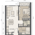 吉隆坡雅居乐天汇公寓1+1房    58.10㎡ 一居  户型图