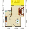 四季香山华庭一室一厅 / 单间配套 一居 39.5平㎡ 户型图