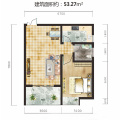 雪玉山·尚城一室两厅一厨一卫 一居 53.27平㎡ 户型图