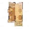 富力湾玩海85平米户型居  室：2室2厅1卫1厨建筑面积：85.0 两居 85㎡ 户型图