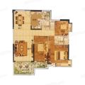 富力湾玩海85平米户型居  室：2室2厅1卫1厨建筑面积：85.0 两居 85㎡ 户型图