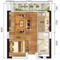富力湾玩海85平米户型居  室：2室2厅1卫1厨建筑面积：85.0 三居 123㎡ 户型图