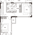 泰禾中州院子三室两厅一厨四卫 二层平面图 一居 144㎡ 户型图