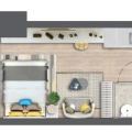 中南菩悦·东望府平层公寓可办公可自住 一居 30㎡ 户型图