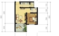 丰都九重天街森林度假房一室一厅可改两室  44.15㎡ 户型图