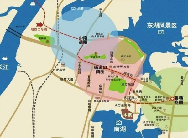 南湖半岛位于武汉市洪山区南湖新城板块的核心区域,东边紧靠南湖环路