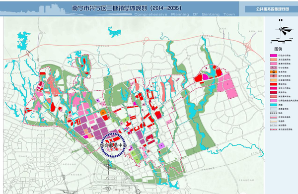 三塘大型商业奥特莱斯,地铁5号线运营,南宁发展的方向▲三塘土地规划