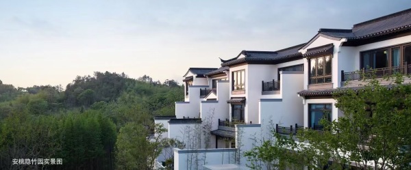 绿城安吉桃花源缓坡上的中国院子享受中国中式风格别墅