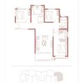 廊坊狮子城·海棠园三室两厅一厨一卫 三居 119㎡ 户型图