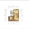 方斗花园一室两厅改两室两厅 一居 45-49平米㎡ 户型图