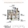 上海之窗智慧科学城上海之窗户型图100平 三居 100平㎡ 户型图