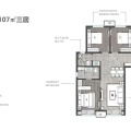 中海汇智里107平米三居室 三居 107平米㎡ 户型图