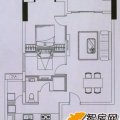 金悦东山国际公馆 两居  户型图