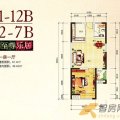 佳元江畔人家1-12b 一居 61.4㎡ 户型图