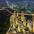 北京城建世华 建筑规划 北京城建·世华泊郡夜景鸟瞰图