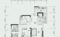 首创鸿恩国际生活区二期1、2、4、5、21、22栋标准层B3户型3室2厅2卫1厨   109㎡ 户型图