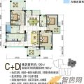 阳江雅苑养生城C+D3室2厅2卫1厨 两居 -136㎡ 户型图
