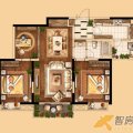 南京海峡城D2户型3室2厅1卫1厨 三居 -109㎡ 户型图