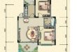 仙女山1号国际休闲度假区两室一厅B户型2室1厅1卫1厨   52㎡ 户型图