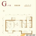 中国水电云立方G户型1室1厅1卫1厨 一居 -49㎡ 户型图