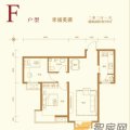 中国水电云立方F户型2室2厅1卫1厨- 两居 78㎡ 户型图