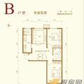 中国水电云立方B户型2室1厅1卫1厨 两居 -86㎡ 户型图