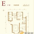 中国水电云立方E户型2室2厅1卫1厨 两居 -83㎡ 户型图