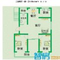 威海荣昌花园三室两厅一厨一卫 三居  户型图