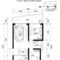 海口椰岛广场A2户型图（4-24层奇数户型）2室2厅1卫1厨 两居 83㎡ 户型图