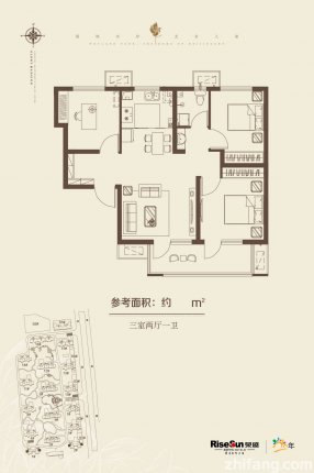 荣盛白鹭岛香蒲屿户型图1203一居户型图