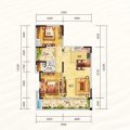 海棠福湾一号公寓129平米2房2厅1卫 一居  户型图