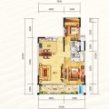 海棠福湾一号公寓122平米2房2厅2卫 一居  户型图