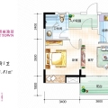 首创芭蕾雨逸景H2-B户型 1室1厅1厨1卫 52.81㎡ 一居 52.81㎡ 户型图