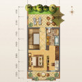 华银天鹅湖国际生态城联排中户三层 一居  户型图