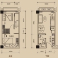德州城2室2厅1卫 两居 35平米㎡ 户型图