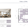 泰国芭提雅帕萨海景公寓 - The PazerThe Pazer 帕萨海景公寓 29平方米 一居 一居  户型图